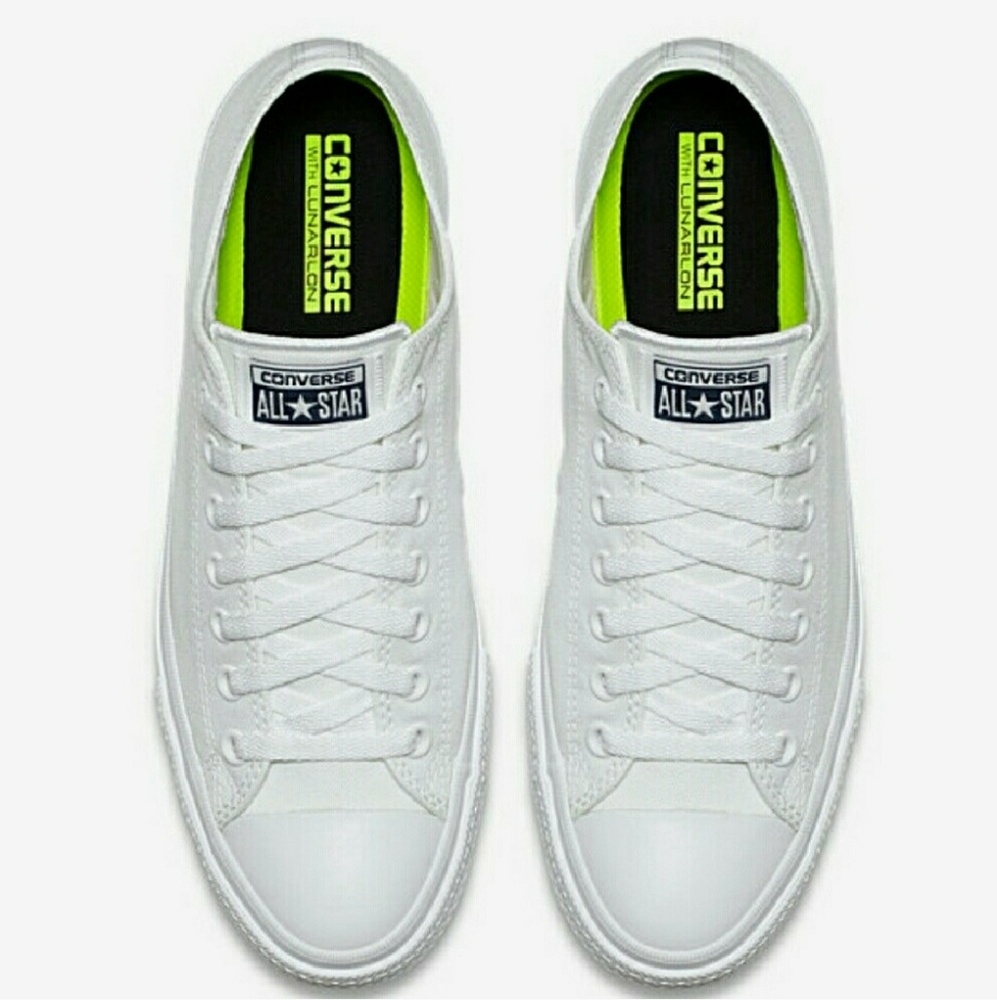 NWT Converse Chuck 2 White Low Top Nike Lunarlon